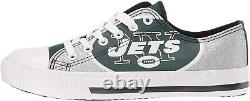 FOCO Womens NFL Team Logo Glitter Low Top Canvas Sneakers Shoes