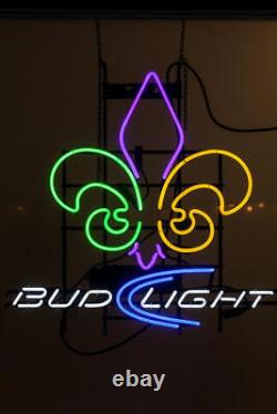 Fleur De Lis New Orleans Saints Neon Sign 20x16 Lamp Light Bar Display Z1047