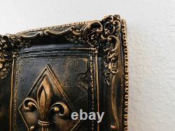 GOLD Fleur de Lis Wall Plaque, New Orleans, Saints, French, Louisiana Decor NEW