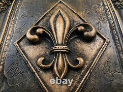 GOLD Fleur de Lis Wall Plaque, New Orleans, Saints, French, Louisiana Decor NEW