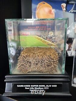 Game Used Super Bowl XLIV Sod New Orleans Saints End Zone Drew Brees Only Ring