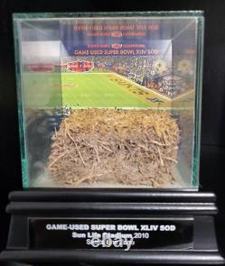 Game Used Super Bowl XLIV Sod New Orleans Saints End Zone Drew Brees Only Ring