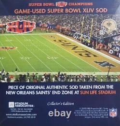 Game Used Super Bowl XLIV Sod New Orleans Saints End Zone Drew Brees Only Ring