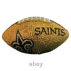 Handmade NFL New Orleans Saints Rawling Rhinestone Bling Football, Swarovski Mix