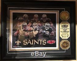 Highland Mint Football New Orleans Saints Super Bowl Plaque Official Gold Coins