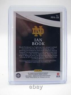 Ian Book 2021 Immaculate Collegiate Tri Color RPA on Card Auto /99 Notre Dame