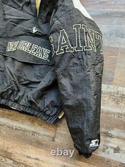 J5 VINTAGE 90s STARTER NEW ORLEANS SAINTS QUARTER ZIP JACKET Men's Size M