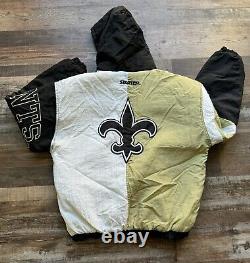 J5 VINTAGE 90s STARTER NEW ORLEANS SAINTS QUARTER ZIP JACKET Men's Size M