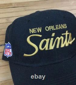 Lot 2 Vintage New Orleans Saints Sports Specialties Wool Script Snapback Hats