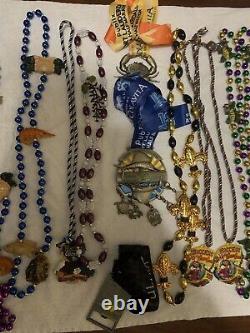 Mardi Gras Beads New Orleans Saints Players Beaded Over 50 Necklaces Fun Colors