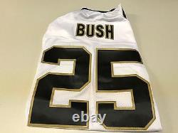 Men's Reggie Bush #25 Retro New Orleans Saints White Sewn Reebok Jersey Nwt