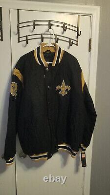 Mens 2xl NFL New Orleans Saints Wool Football Jacket Coat New With Tags