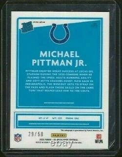 Michael Pittman Jr. 2020 Donruss Optic Auto #d /50 RC Red Parallel Colts