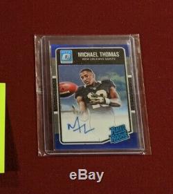 Michael Thomas 2016 Optic Rated Rookie on card Auto Blue /75 #186