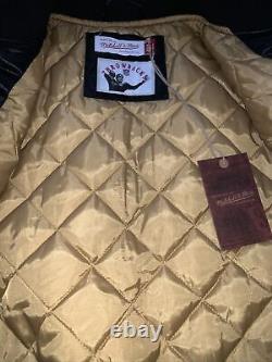 Mitchell & Ness New Orleans Saints Heavyweight Satin Full Zipper Black Jacket