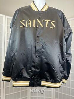 Mitchell & Ness New Orleans Saints Lightweight Black Satin Jacket 2xl