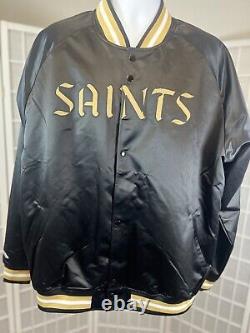 Mitchell & Ness New Orleans Saints Lightweight Black Satin Jacket 2xl