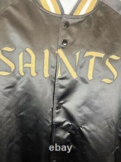 Mitchell & Ness New Orleans Saints Lightweight Black Satin Jacket 2xl