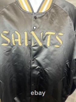 Mitchell & Ness New Orleans Saints Lightweight Black Satin Jacket 2xl