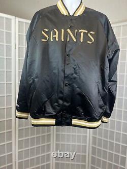 Mitchell & Ness New Orleans Saints Lightweight Black Satin Jacket 2xl