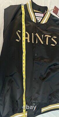 Mitchell & Ness New Orleans Saints Lightweight Black Satin Jacket 2xl