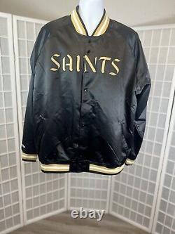 Mitchell & Ness New Orleans Saints Lightweight Black Satin Jacket 2xl