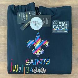 NEW Authentic Nike New Orleans Saints Mens NFL Crucial Catch Black Hoodie