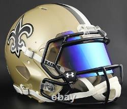 NEW ORLEANS SAINTS Authentic GAMEDAY Football Helmet with UNDER ARMOUR Eye Shield