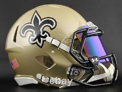 NEW ORLEANS SAINTS Authentic GAMEDAY Football Helmet with UNDER ARMOUR Eye Shield