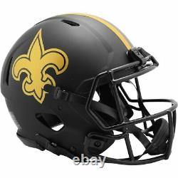 NEW ORLEANS SAINTS Black Eclipse NFL Authentic Football Helmet