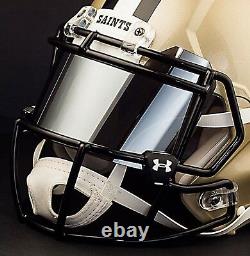 NEW ORLEANS SAINTS NFL Football Helmet with CHROME MIRROR Visor / Eye Shield