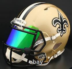 NEW ORLEANS SAINTS NFL Football Helmet with REVO EMERALD Visor / Eye Shield