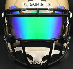 NEW ORLEANS SAINTS NFL Football Helmet with REVO EMERALD Visor / Eye Shield