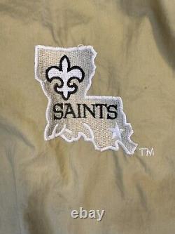 NEW ORLEANS SAINTS NFL Starter Hooded Zip Jacket BLACK/WHITE & TAN -XXL