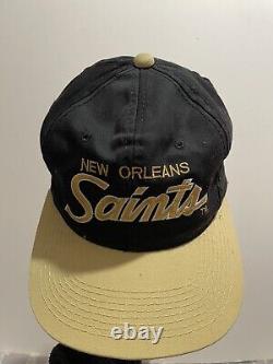 NEW ORLEANS SAINTS Sports Specialties SCRIPT NFL Snapback Vintage Hat Cap Rare