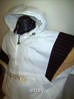 NEW ORLEANS SAINTS Starter Half Zip Jacket WHITE 3X 4X