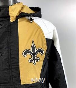 NEW ORLEANS SAINTS Starter Hooded Half Zip Jacket TAN/BLACK S M L XL 2X