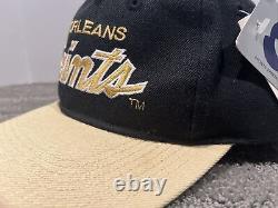 NEW Vintage 90's New Orleans Saints Logo NFL Snapback Hat Cap Spell Out with Tags