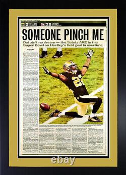 NFC Champions New Orleans Saints SOMEONE PINCH ME Newspaper Matted & Framed