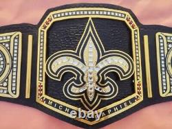 NFL Custom Orleans saints championship wrestling belt 4mm/2mm Zinc metal plated
