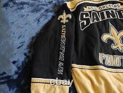 NFL NEW ORLEANS SAINTS EMBROIDERED NFL Racing Bomber Jacket Size XL Mens