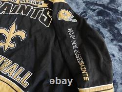 NFL NEW ORLEANS SAINTS EMBROIDERED NFL Racing Bomber Jacket Size XL Mens