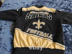 NFL NEW ORLEANS SAINTS EMBROIDERED NFL Racing Bomber Jacket Size XL Mens