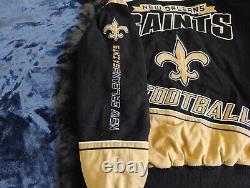 NFL NEW ORLEANS SAINTS EMBROIDERED NFL Racing Bomber Jacket Size XL Mens