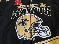 NFL NEW ORLEANS SAINTS EMBROIDERED NFL Racing Bomber Jacket Size XL Mens