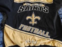 NFL NEW ORLEANS SAINTS EMBROIDERED NFL Racing Bomber Jacket Size XL Mens