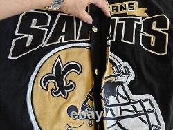 NFL NEW ORLEANS SAINTS EMBROIDERED NFL Racing Bomber Jacket Size XL Mens