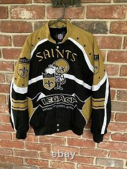 NFL New Orleans Saints Embroidered Jacket Size M Hip Hop Old School Sir Saint