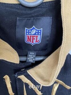 NFL New Orleans Saints Embroidered Jacket Size M Hip Hop Old School Sir Saint