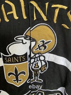 NFL New Orleans Saints Embroidered Jacket Size M Hip Hop Old School Sir Saint